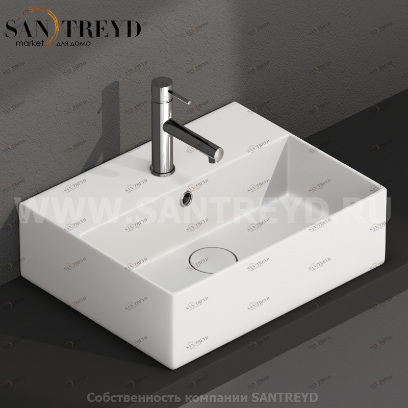 IN046BO Подвесная раковина настенная прямоугольная Ceramica Globo T-EDGE белая