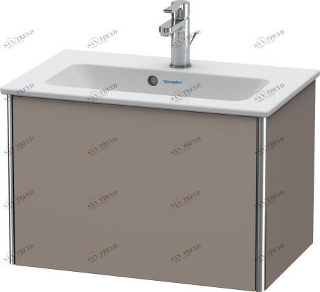 XS406504343 Тумбочка подвесная компакт XSquare #XS4065 610 x 388 мм Базальт матовый, декор Duravit