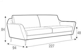Sits Мягкий 3-х местный диван из ткани Agda sun-id-1495984 - Вид №7