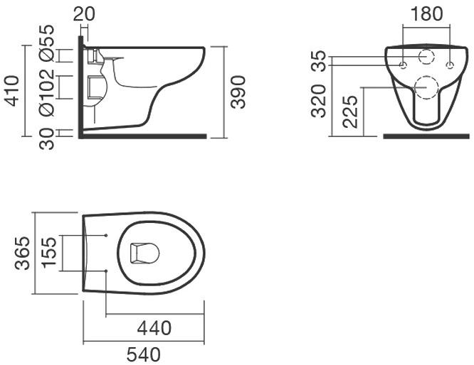 Набор Sanitana подвесной MUNIQUE: чаша + крышка slim S10073651000000;S80007262500000 - Вид №6