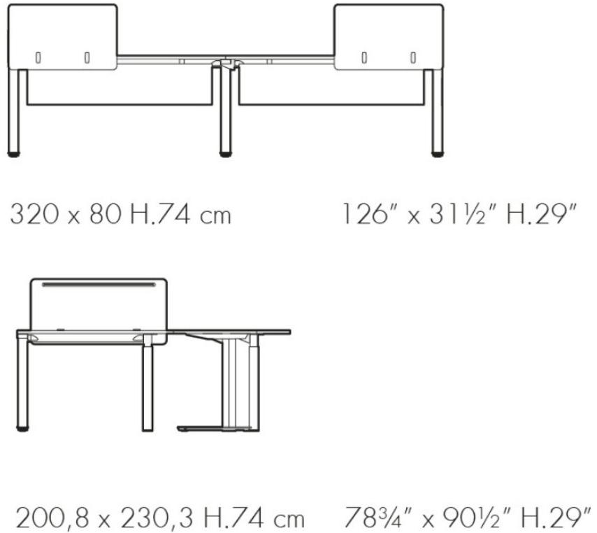 Bralco Несколько рабочих станций из меламина с разделительными панелями Winglet sun-id-1380730 - Вид №7