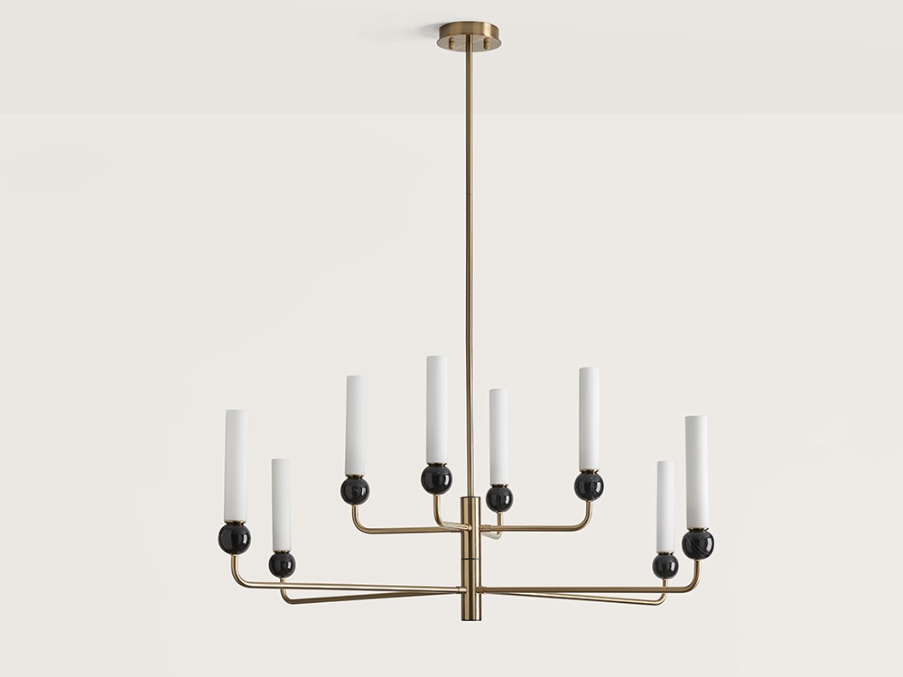 095890 Люстра 8L золотая - черный мрамор Aromas del Campo Delie 