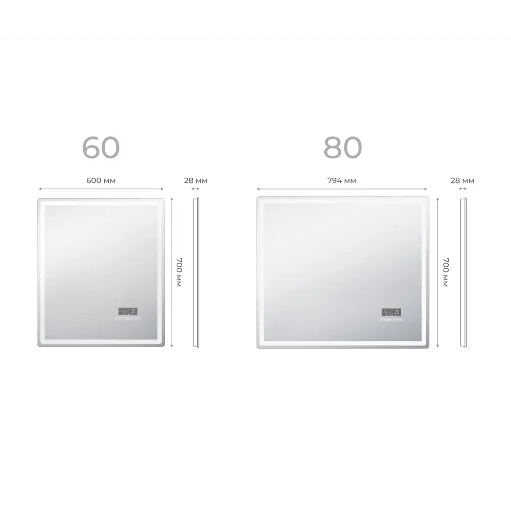 Зеркало для ванной Vigo Eva Voice 79.4x70 см с подсветкой Bluetooth голосовым управлением часами t колонкой и обогревом 89380945 STLM-2209267 - Вид №6