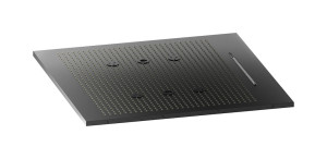 Полувстроенный верхний душ с режимами - дождь, водопад, распыление и хромотерапия WE ARE IB av630cs Brushed Black Chrome Aqua