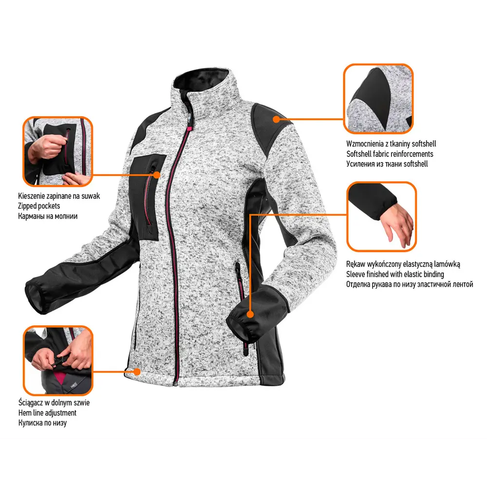 Толстовка рабочая женская Neo Softshell цвет серый/черный размер XL/56 рост 174-177 см 82775372 STLM-2071089 Neò Нет - Вид №12