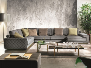 Бархатный угловой диван