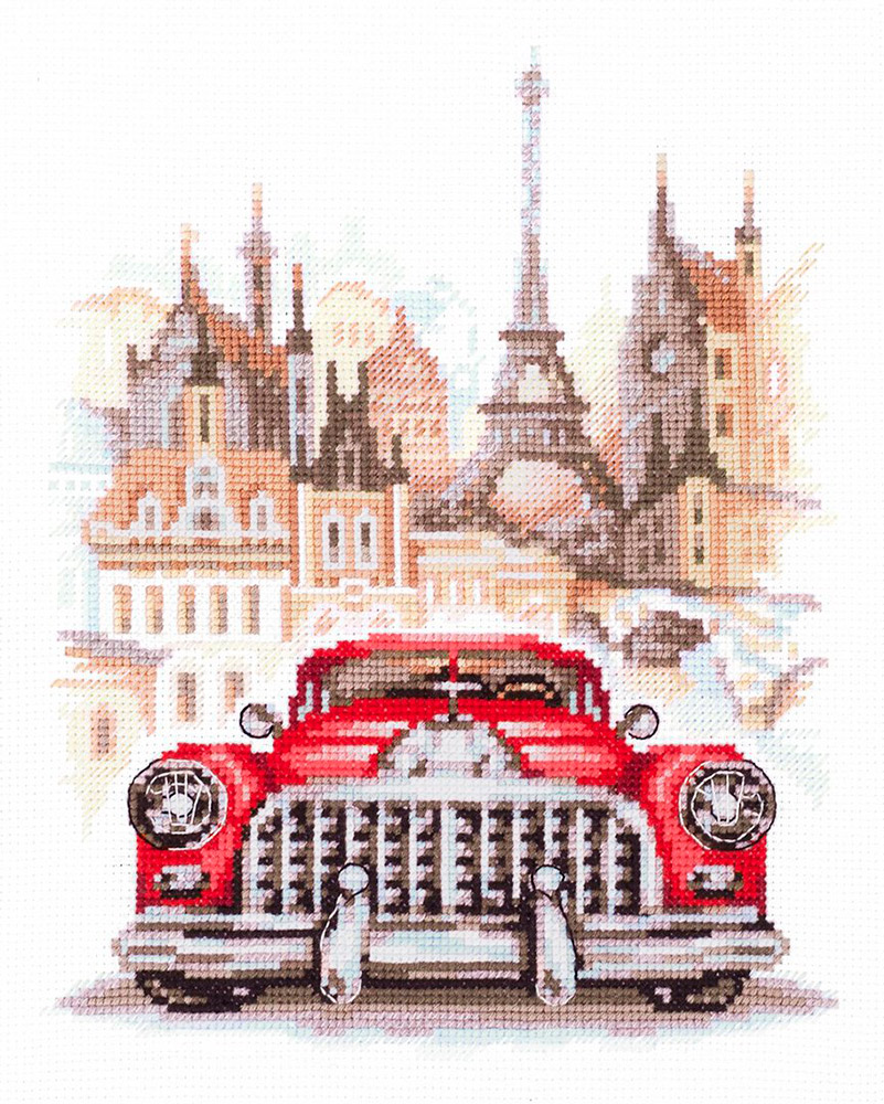 110-021 Ретро-автомобиль. Бьюик Набор для вышивания Чудесная Игла 16 х 20 см Чудесная игла 