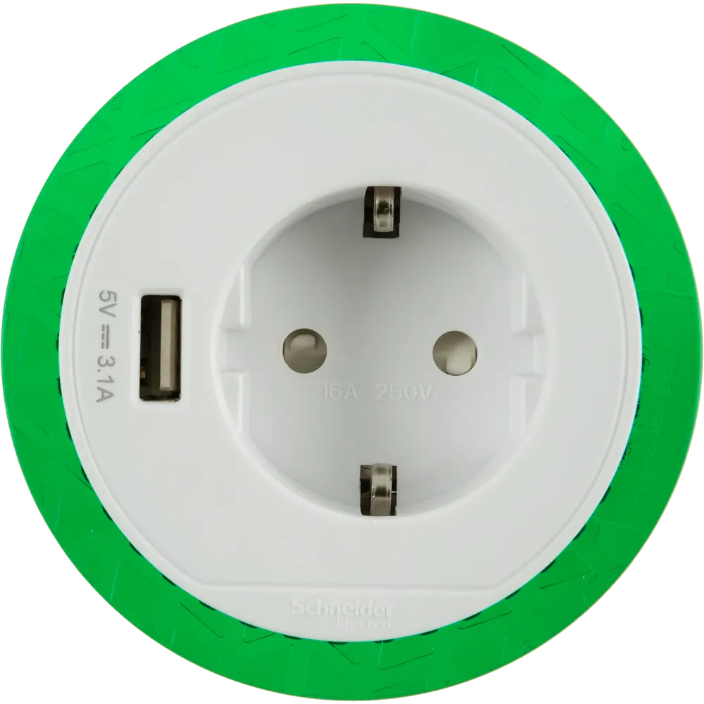 Розетка встраиваемая в столешницу Schneider Unica System 1 розетка с заземлением 1 USB 2 м 3670 Вт цвет белый 82401603 STLM-2196990 SYSTEME ELECTRIC  - Вид №3