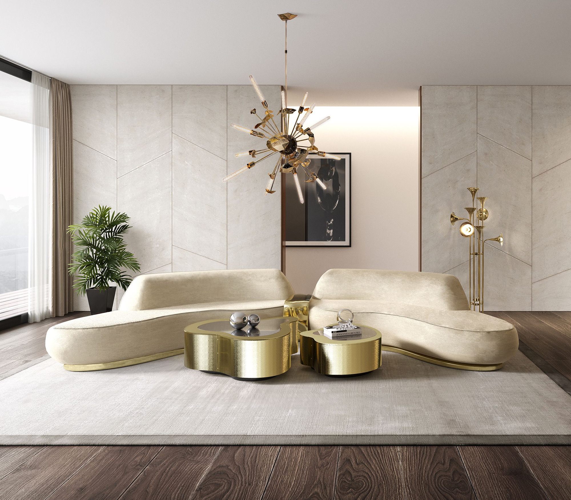 0-016 Центральный стол из кованой латуни Boca Do Lobo  - Вид №9