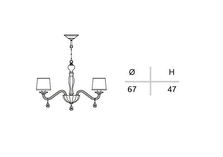 Italamp 346/6 Cri.bianco/SW Stras /C LENOIR люстра подвесная 70396 - Вид №2