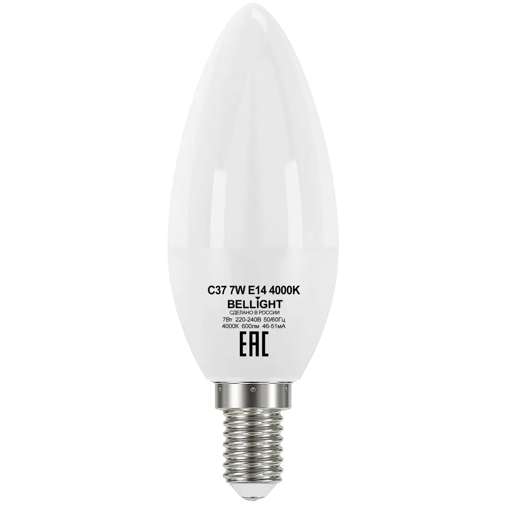 Bellight LED-лампа Е14 свеча 7Вт нейтральный белый свет 84791718 STLM-1549058 - Вид №1