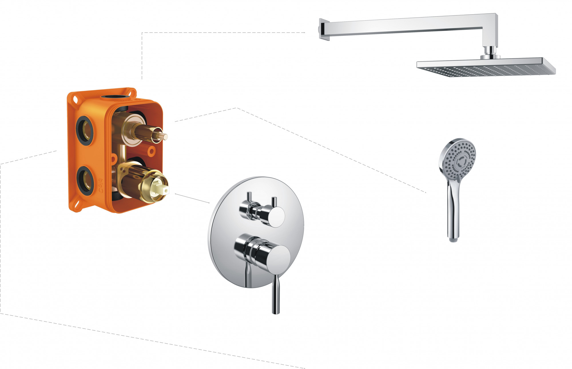 HB81088-3 Встраиваемая душевая система , хром Haiba 
