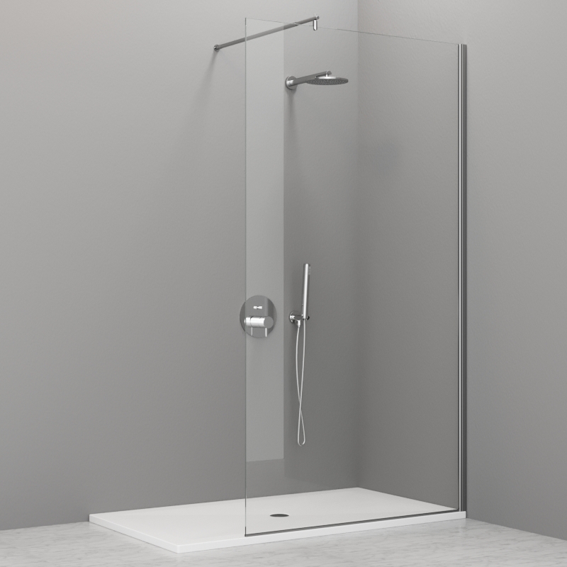 745805 Душевая дверь 8PAR53 H2000 из прозрачного стекла 8 мм и профиль хром, Kerasan Cabine doccia Италия