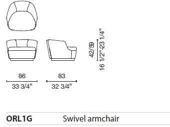 Cappellini Кресло поворотное с подлокотниками Orla sun-id-1442359 - Вид №5