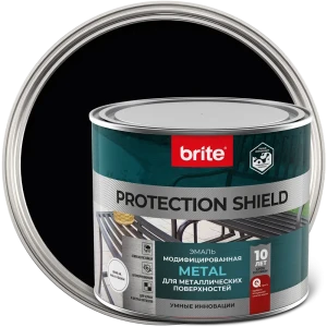 Грунт-эмаль по ржавчине Brite Protect Shield полуматовая цвет черный 2 л