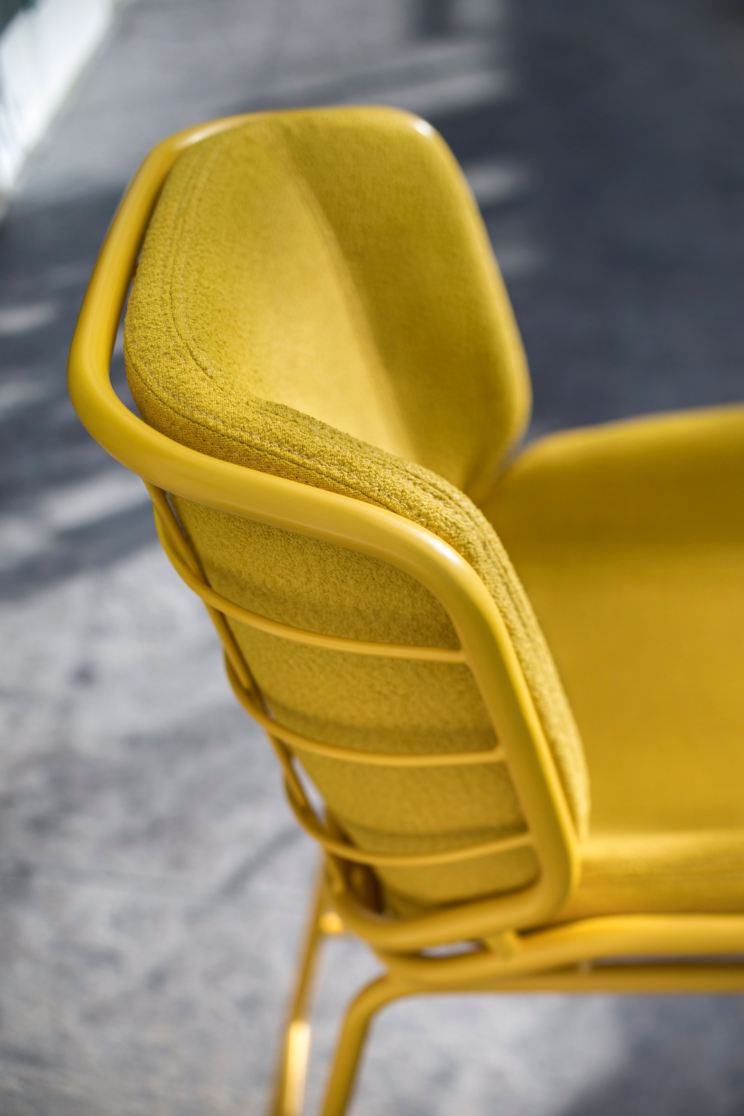 Металлический мягкий табурет с подставкой для ног со спинкой TrabA' Кожа ARCH-00045469 - Вид №11