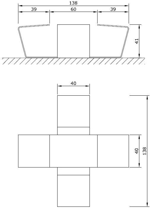 Euroform W Скамья металлическая без спинки  4512m, 4515m  - Вид №3