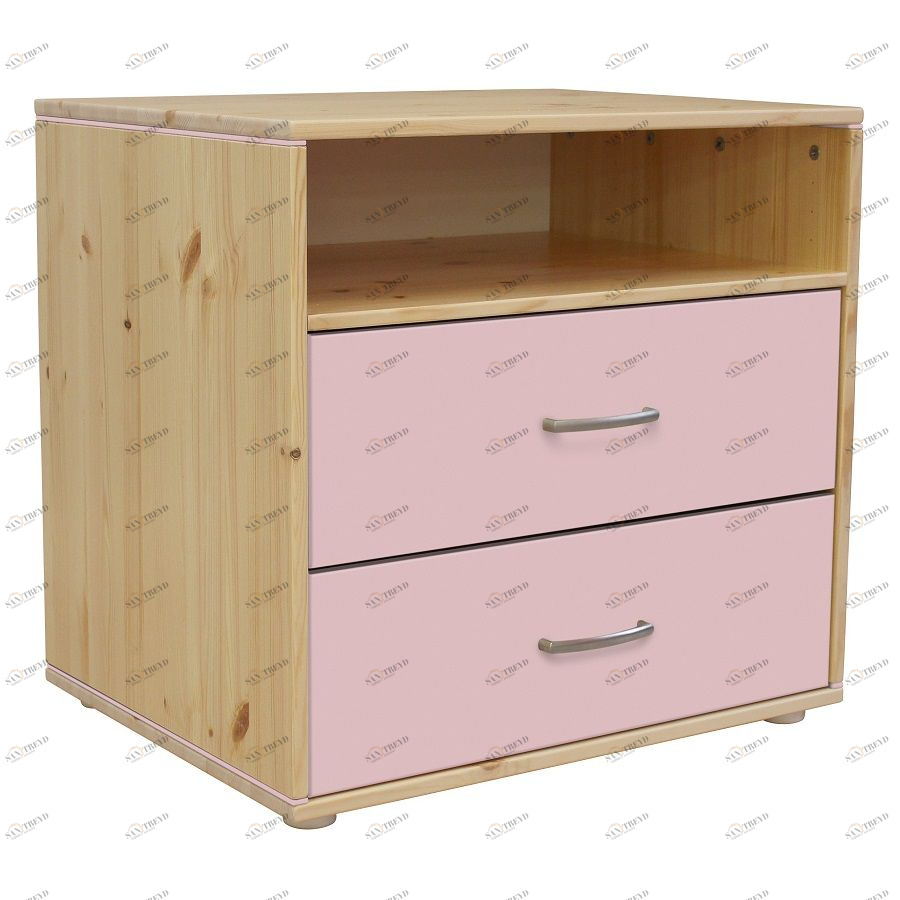 Комод Flexa Classiс storage с 2 выдвижными ящиками и 1 полкой, лакированный/розовый 812431456