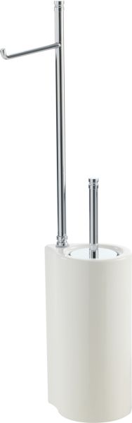 972(23) Stil Haus Hashi, cтойка: бумагодержатель + ерш керамический, цвет чёрный матовый - белая керамика