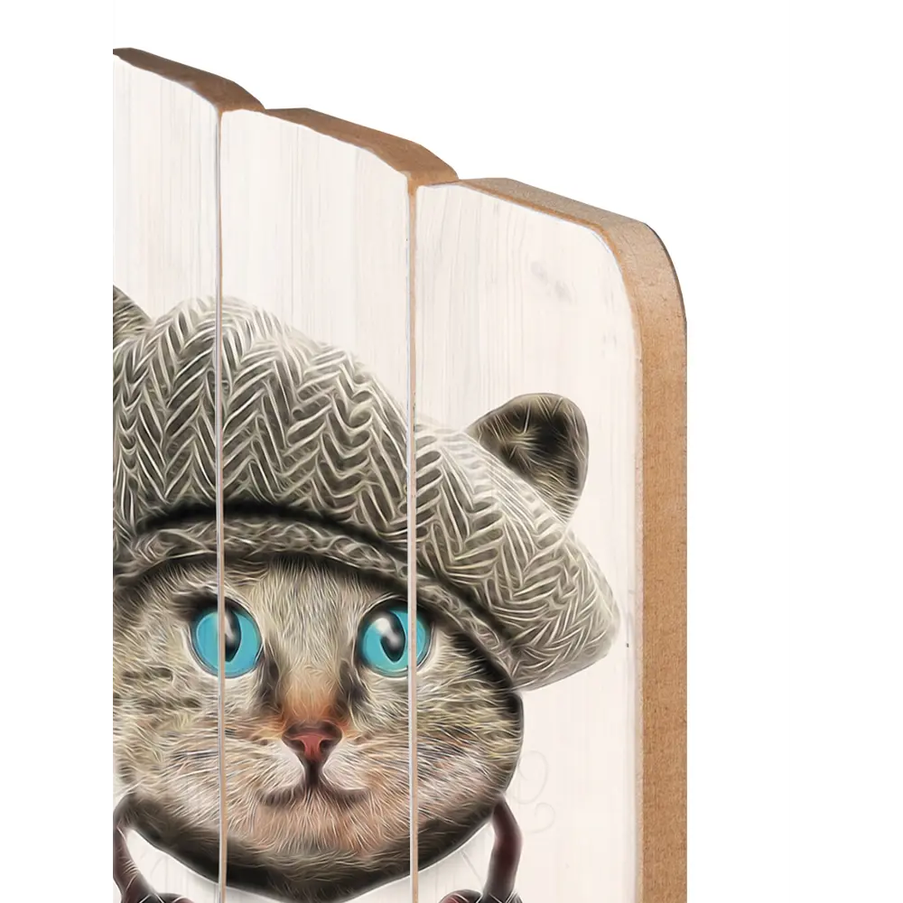 Картина на МДФ Кот в берете 30x40 см POSTERMARKET STLM-2161777 - Вид №1