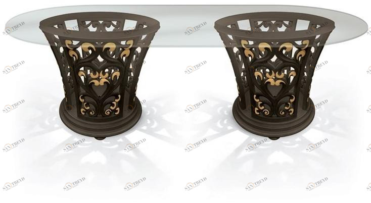 Carpanese Home Овальный стол из дерева и стекла Heritage 6113