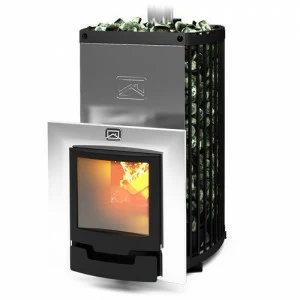 Печь для бани Теплодар Домна 30ЛРК Панорама с закрытой каменкой