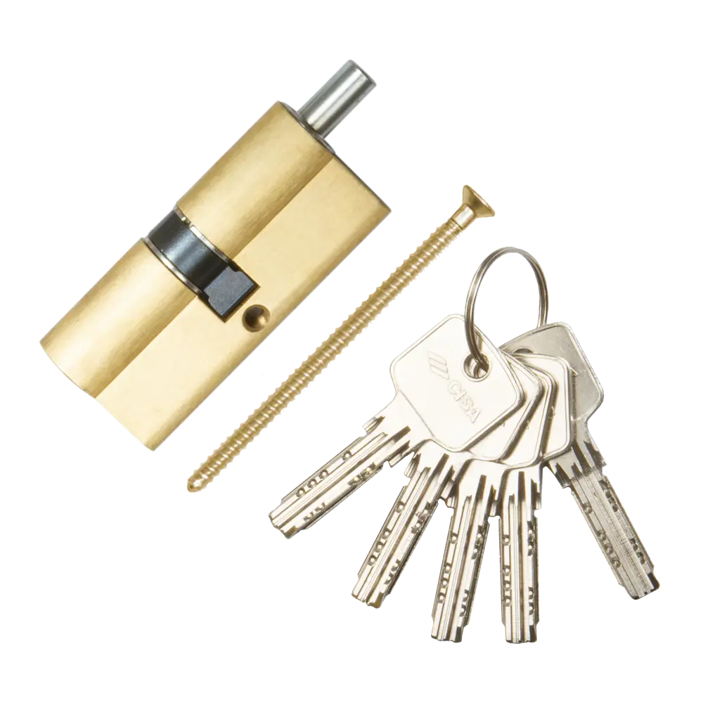 Цилиндр Cisa Astral ОА312-13.00, 35x35 мм, ключ/шток, цвет латунь, без вертушки STLM-2179116 - Вид №1