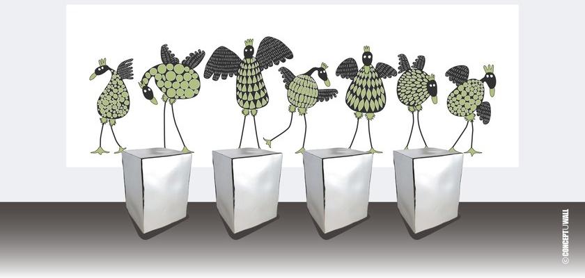 CONCEPTUWALL Клейкое оформление на флизелиновой бумаге Poulettes sun-id-1408422 - Вид №1