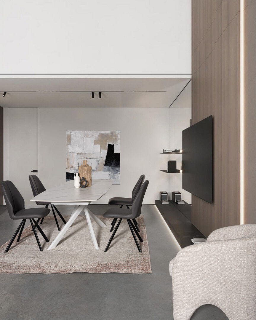 Керамический и стальной выдвижной стол BIZZOTTO JOAKIM ARCH-00015460 - Вид №2