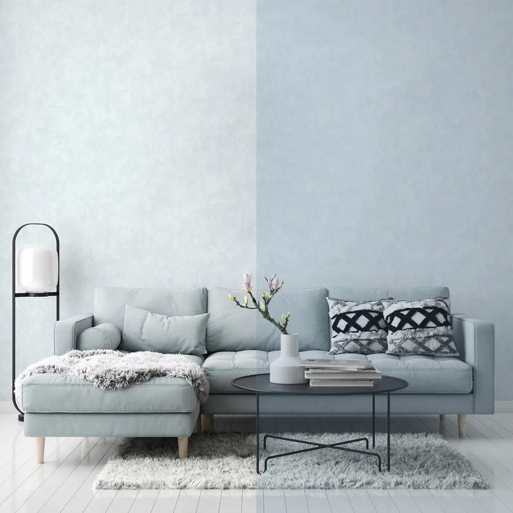 Обои Wallsecret Bellezza: небесно-голубые флизелиновые для элегантного интерьера 89231651 STLM-1400894 - Вид №3