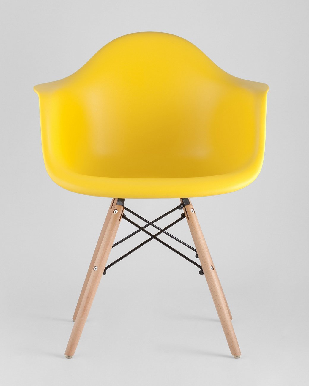 Кресло желтое пластиковое с деревянными ножками Eames W EAMES EAMES DAW 00-3881990 Желтый  - Вид №2