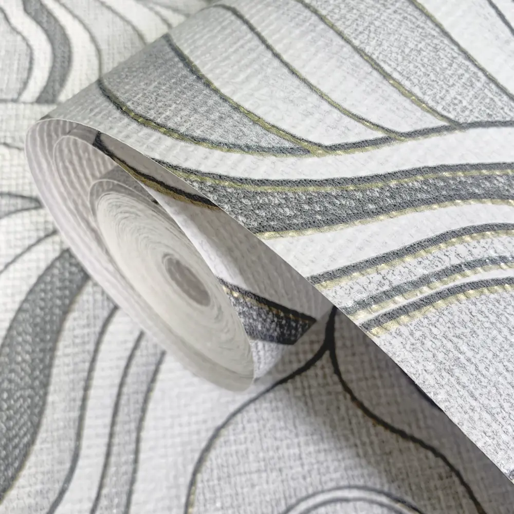 Обои бумажные Московская обойная фабрика Вероника черно-белые 0.53 м 6360-9 STLM-2204516 - Вид №1