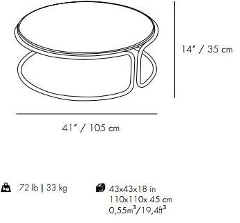 Mambo Unlimited Ideas Круглый керамический журнальный столик для гостиной Caldas sun-id-1497238 - Вид №3