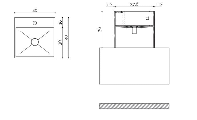 Квадратная столешница из Corian® Acquapazza Corian ® elements ARCH-00124628 - Вид №4