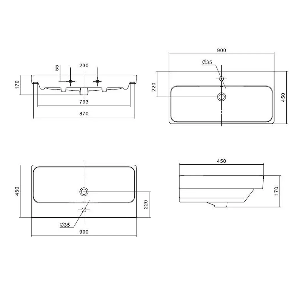 Раковина Santek Адриана 1WH501629 90x45 см 87204811 STLM-2151990 - Вид №4