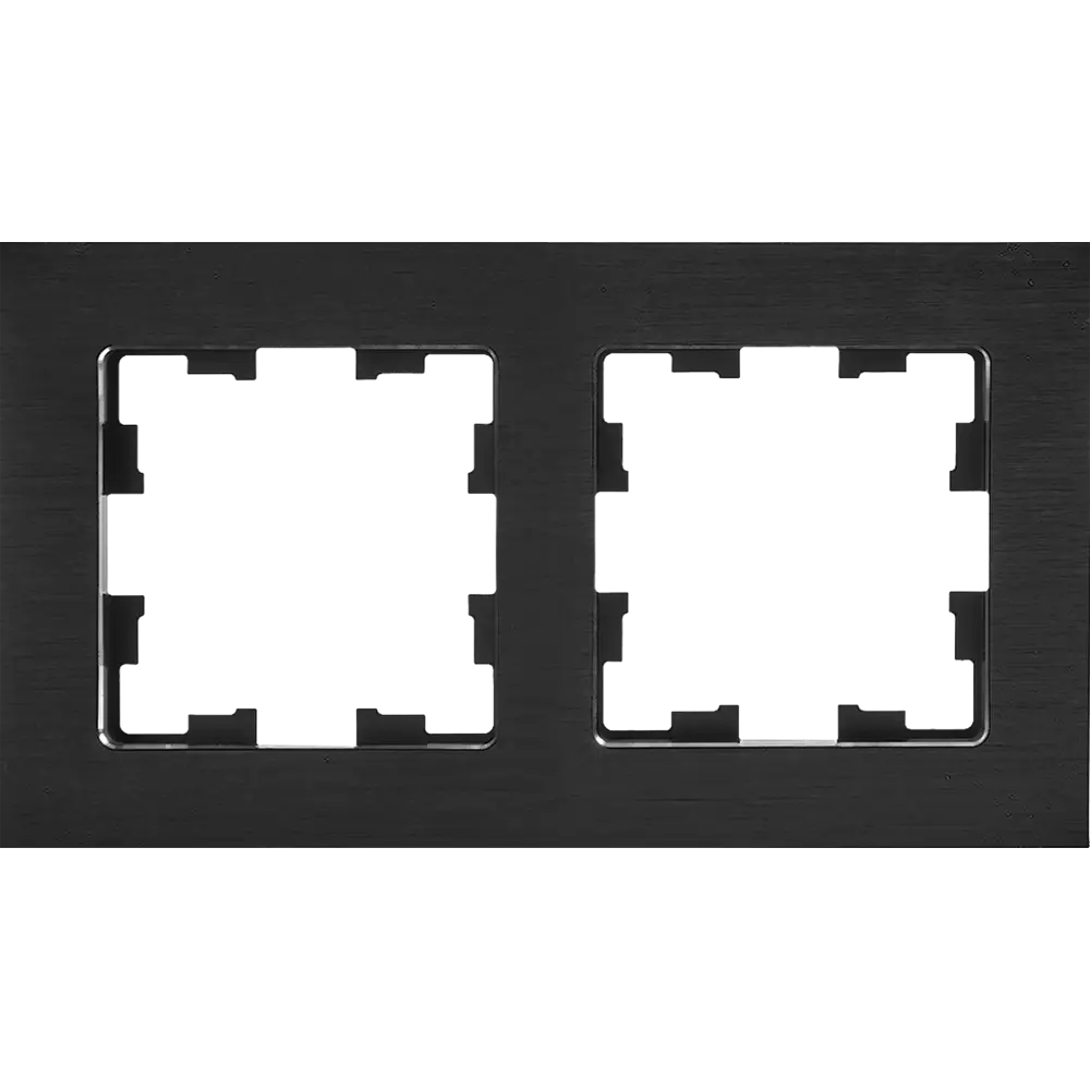 Рамка IEK Brite-2 для розеток и выключателей - черный металл 87761329 STLM-1112306