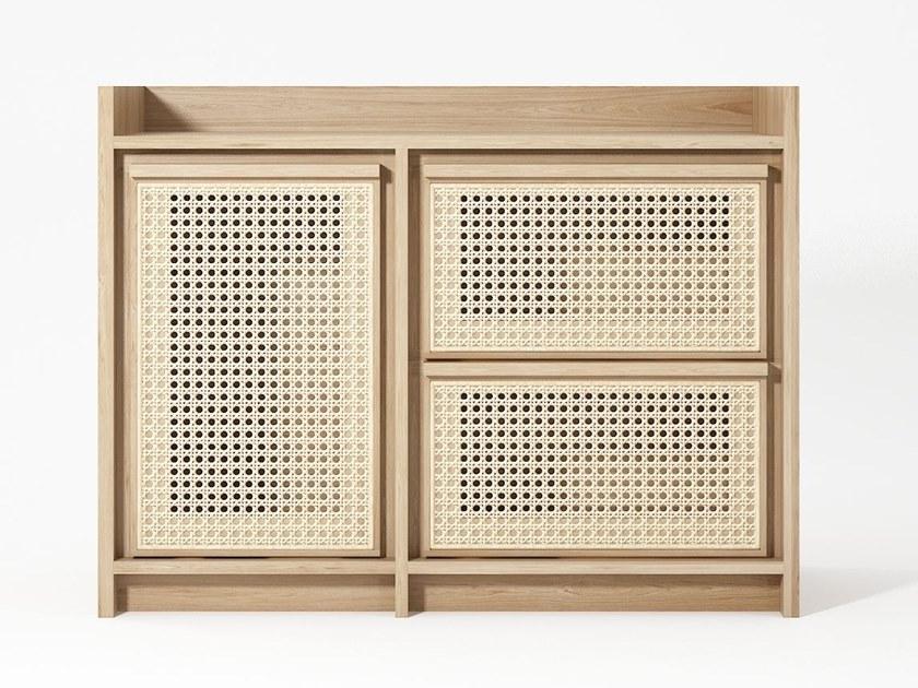 KARPENTER Комод из массива дерева и ротанга Roots Rt08-o - Вид №1