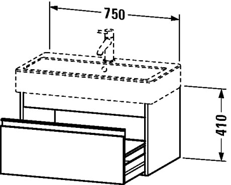 KT668709191 Тумбочка подвесная Ketho #KT6687 750 x 440 мм Серо-коричневый декор Duravit - Вид №1