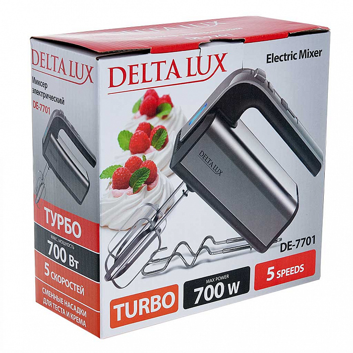 5354872 Миксер DELTA LUX DE-7701 серебристый STDN-0141600 - Вид №5