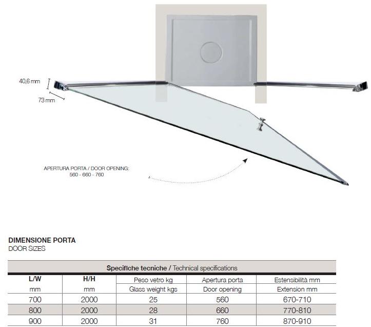 TAMANACO Душевая кабина ниша с распашной дверцей sun-id-1370590 - Вид №2