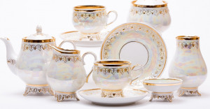 10618071 Дулевский фарфор Сервиз чайный 6/16 "Виноградная лоза" "Морозко" Фарфор