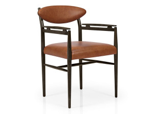 Деревянный мягкий стул с подлокотниками