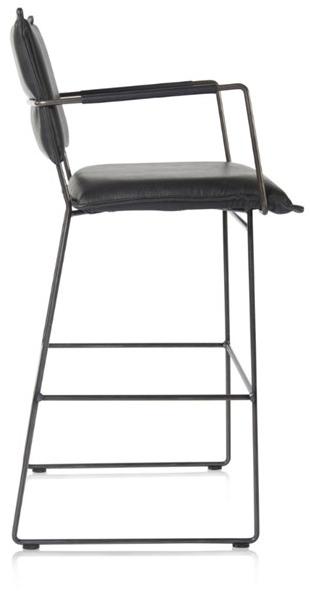 Jess Высокий кожаный табурет-санки с подлокотниками Norman sun-id-1452772 - Вид №2