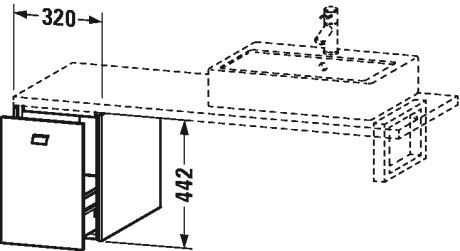 BR513004949 Шкафчик для консоли Brioso #BR5130 320 x 550 мм Графит матовый, декор Duravit - Вид №1