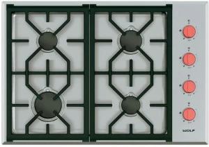 Wolf Газовая встраиваемая плита из нержавеющей стали Piani cottura a gas Icbcg304p/s