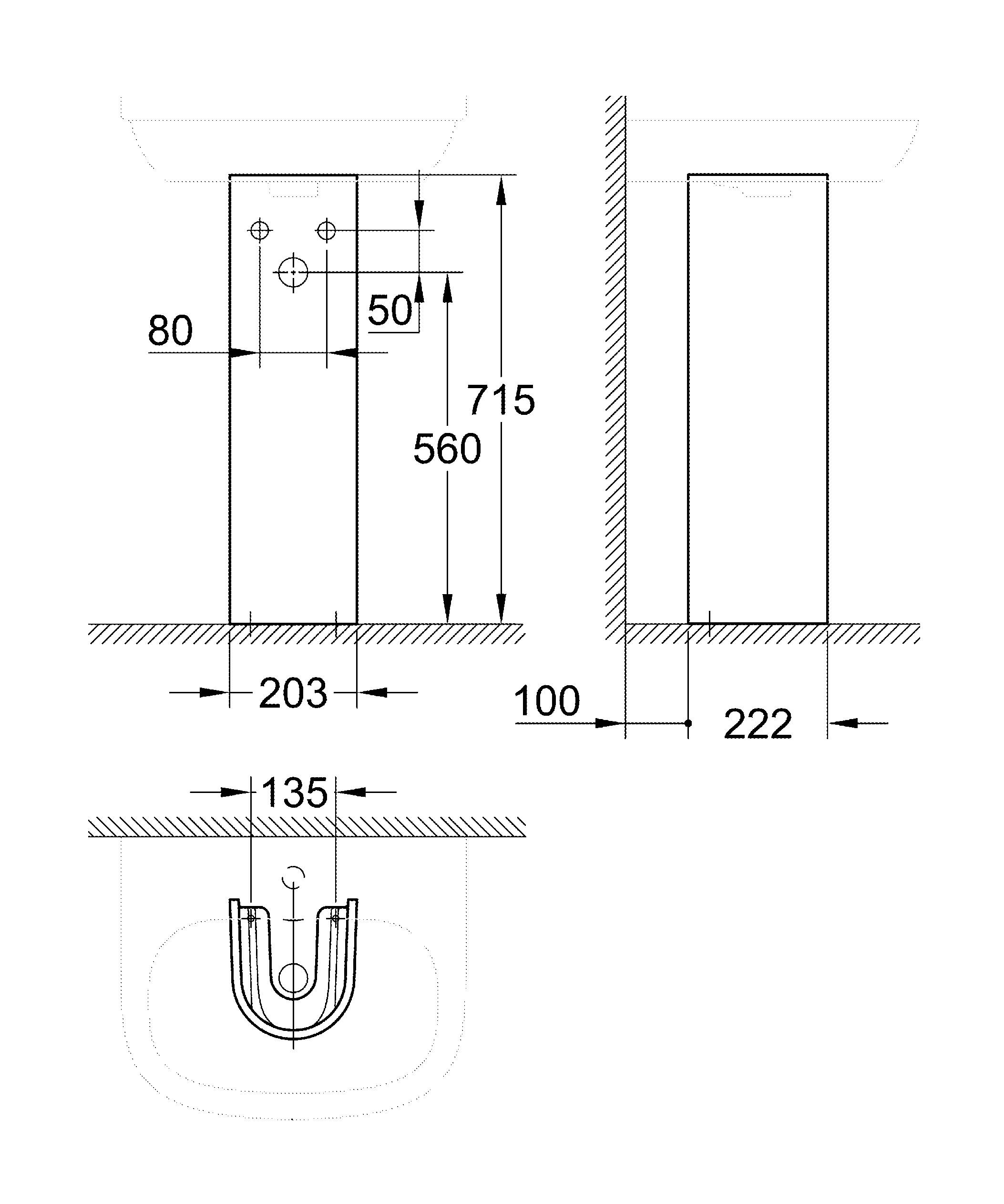 Пьедестал для раковины GROHE Euro Ceramic, альпин-белый (39202000) - Вид №1