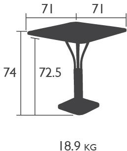 Fermob Квадратный алюминиевый садовый стол Luxembourg 4134 - 4138 - 4139 - Вид №7
