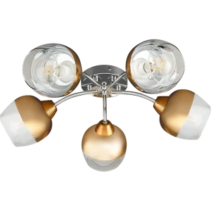Люстра потолочная JLIGHT FIERA 5 ламп 24 м², цвет хром 84534223 STLM-2198153