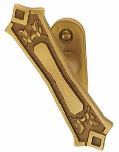 Pasini Оконная ручка из латуни на пластине King 3723