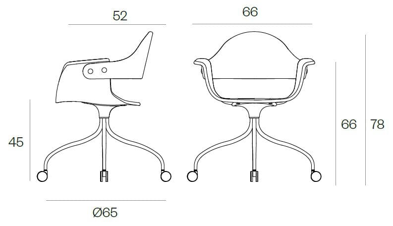 Кресло на колесиках с мягким сиденьем BD Barcelona Showtime ARCH-00141831 - Вид №6